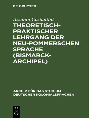 cover image of Theoretisch-praktischer Lehrgang der Neu-Pommerschen Sprache (Bismarck-Archipel)